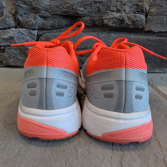Asics Women's Gray and Orange Running Shoes - Picture 3 of 4